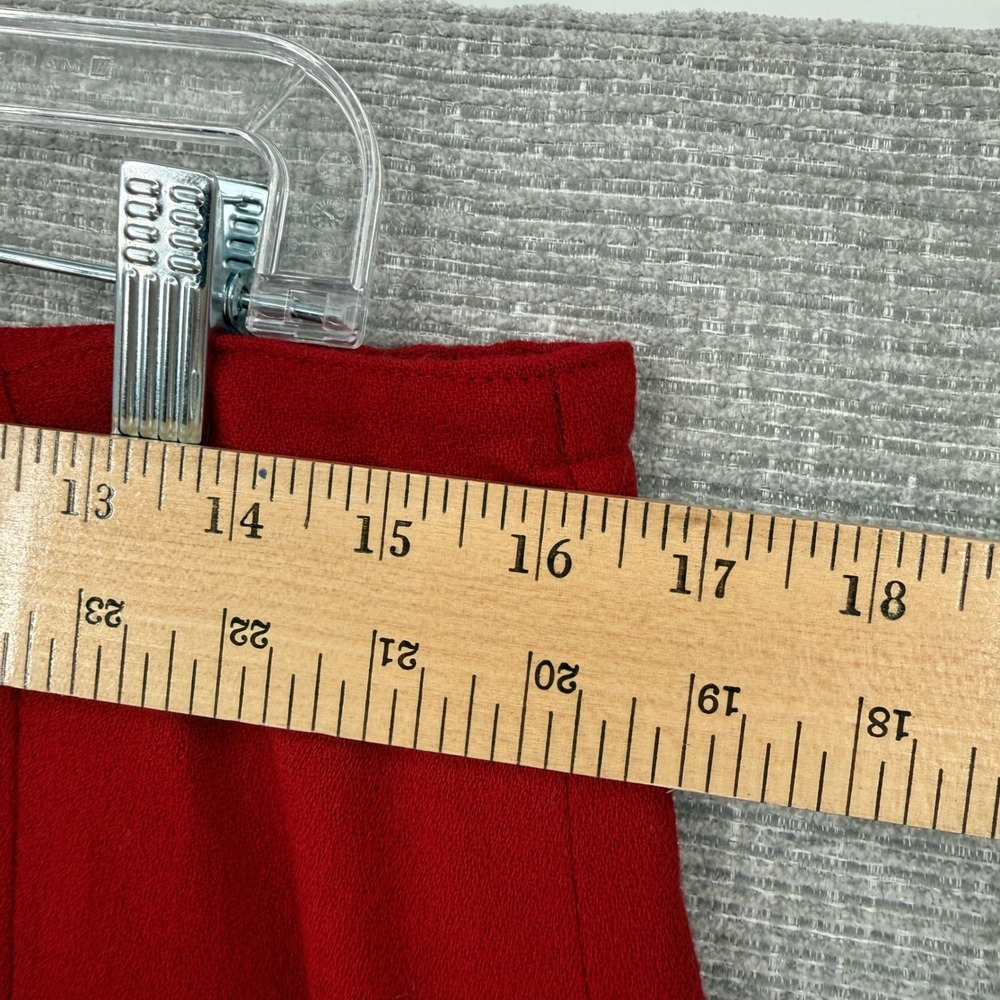 Vintage Talbots Midi Skirt Women Sz 14 XL Red Wool Pleated Minimalist Classic - Picture 3 of 8